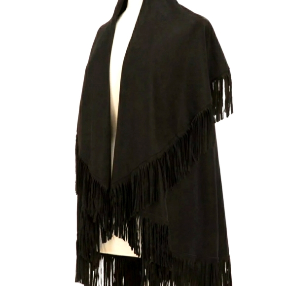 NWT Suede fringe shawl vest - Picture 2 of 6